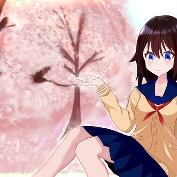 桜と女の子