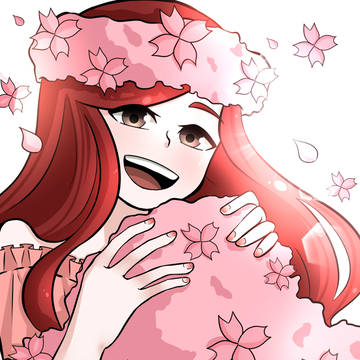 cute girl whit cherry blossom