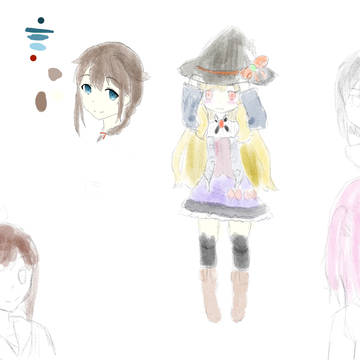 20200706の配信で描いた練習絵とその他落書き