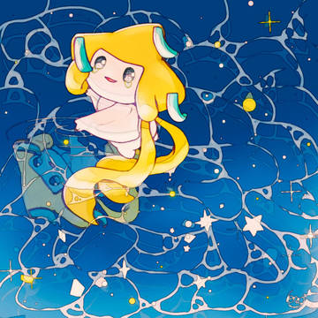 水面と星とジラーチ