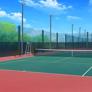 【フリー背景素材】テニス場
