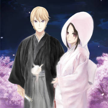 辉夜白无垢和白银黑纹付