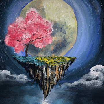 夜月と桜