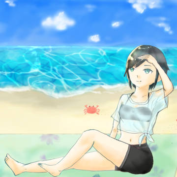 波打ち際の