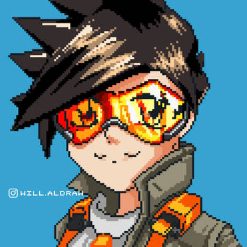 Tracer Overwatch Pixel Art