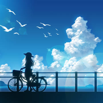 入道雲と少女