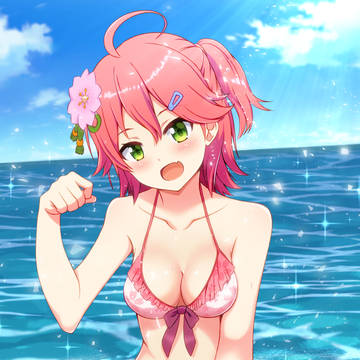 水着でにゃっはろ