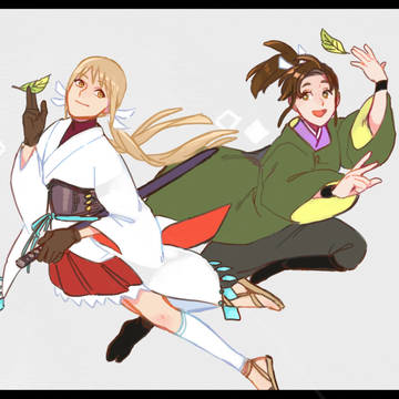 赤い狐と緑の狸