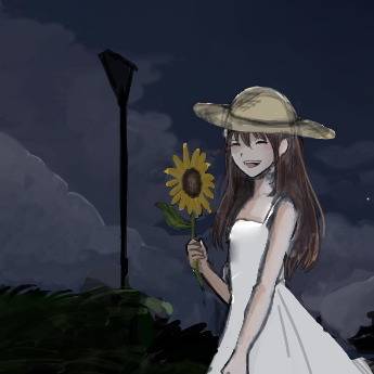 夜とひまわり
