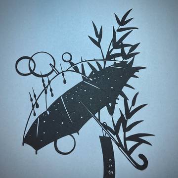 【七夕短冊切り絵】雨の七夕