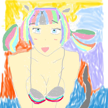 虹色水着少女