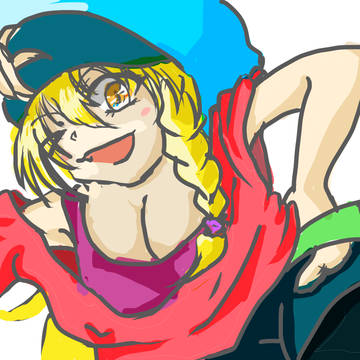 魔理沙をギャルっぽくしておっぱい描きたかっただけ。