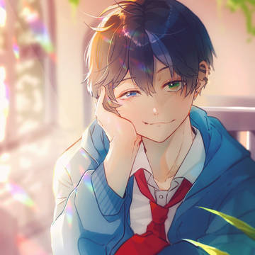 木漏れ日の男子