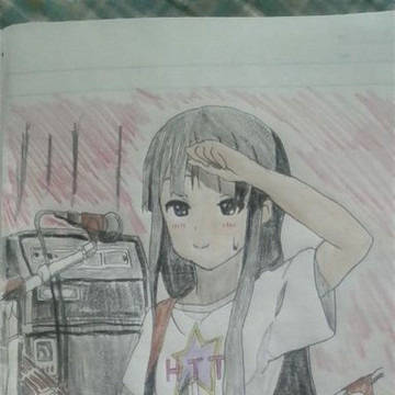 けいおん2期20話ライブシーンの澪を描いてみた