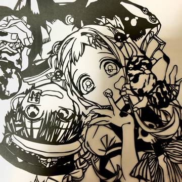 花子くん　切り絵