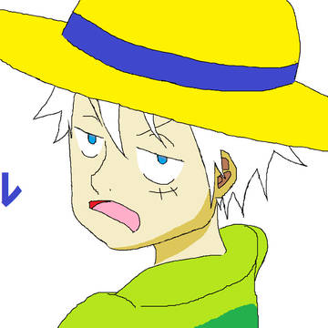 ルフィのそっくりさん、落書き