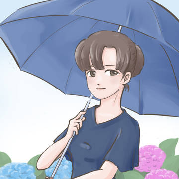傘と紫陽花