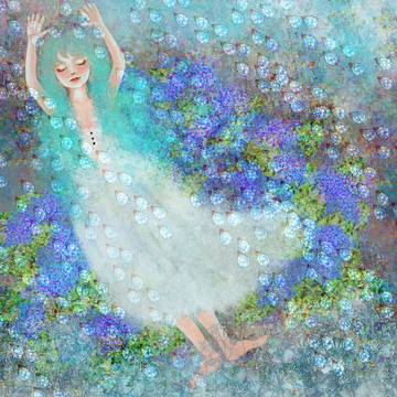 Gentle raindrops.