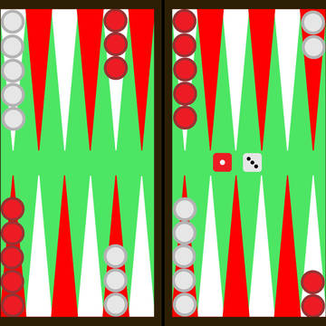 バックギャモンボード【紅白】