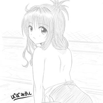 みかん　プールでスク水半脱ぎ