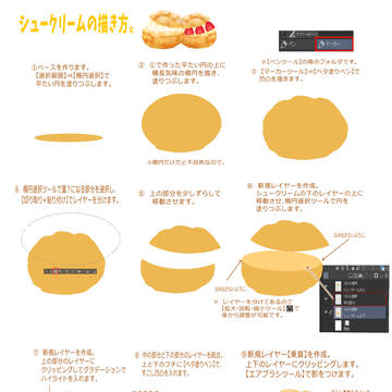 シュークリームの描き方