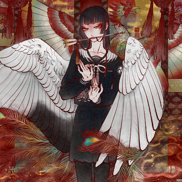 鶴に鳳凰　吉祥図