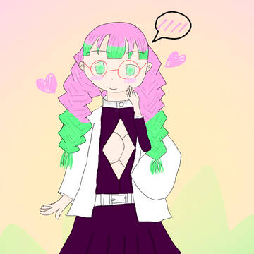 眼鏡をかけた蜜璃ちゃん