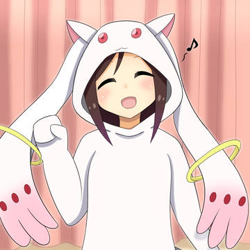 ぼっちちゃんの新しい勝負服。(キュゥベえ着ぐるみ)