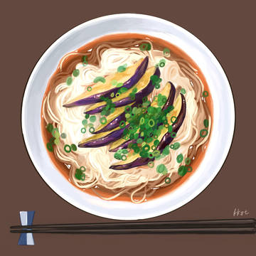 揚げ茄子の冷やしそうめん