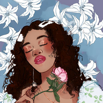 Lilies and blush flowers