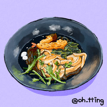 エビ天きつねうどん