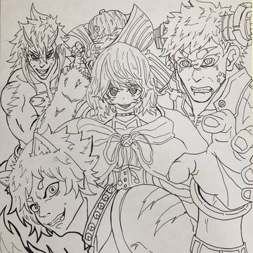 線画からの着色です！