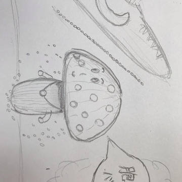 踏まれそうなキノコ
