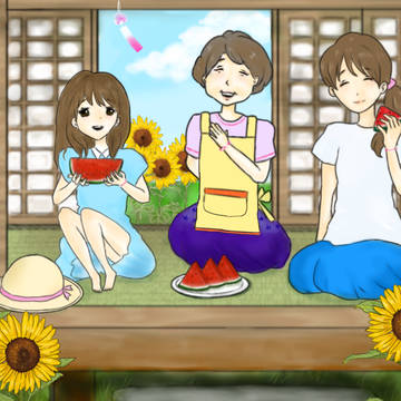 おばあちゃんのおうちに来たよ