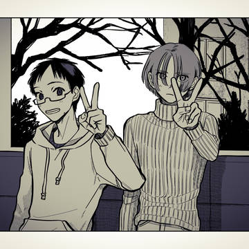 先輩後輩の絵