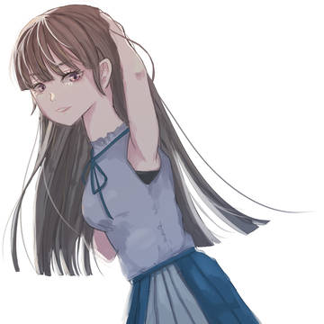 女の子-靡く