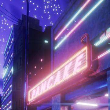 赛博朋克风格小吃店