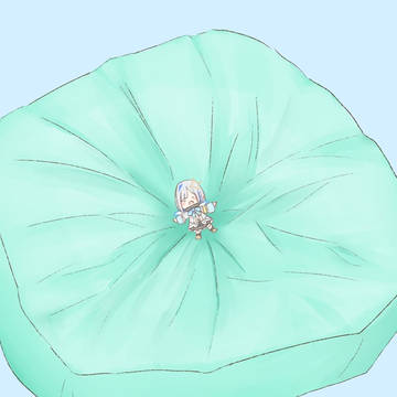 人をダメにするソファーでくつろぐかなたん