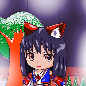 再投稿　狐々ちーりん　ディフォルメを描かせてもらいました。