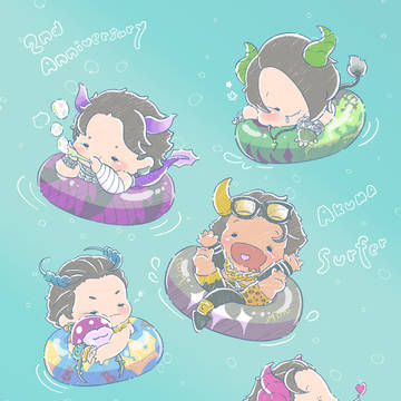 🌊悪魔サーファー祝2周年🌊