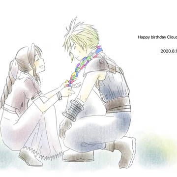 FF7R クラウドお誕生日お祝い絵