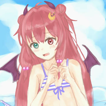 水から上がれない夢月ロアちゃん描きました！