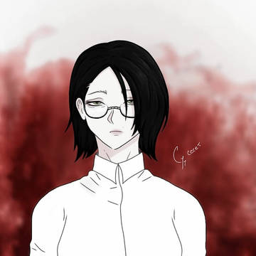 Splattering crimson.