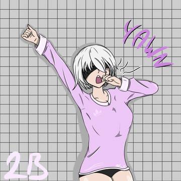 Yawning 2B - NieR