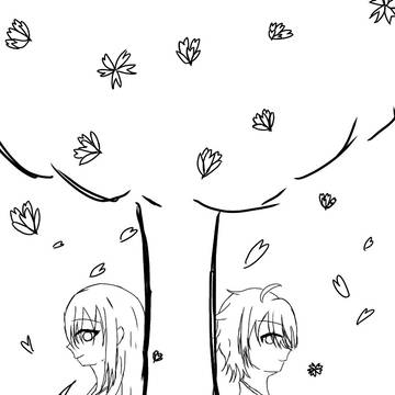 「桜の下」…的なのを描きたかったやつ