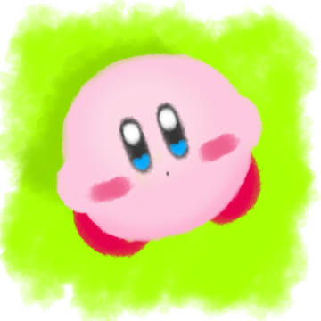 空を見上げるカービィ