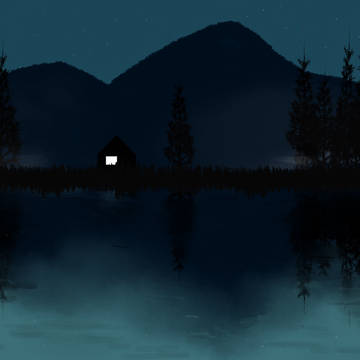 湖畔の夜