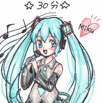 初音ミクちゃんを30秒、3分、30分で描き比べ！！
