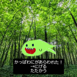 かっぱわにがあらわれた!