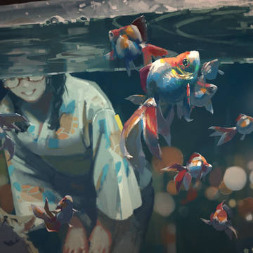 葉月、金魚